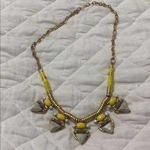 Pavilion statement necklace marble and neon yellow